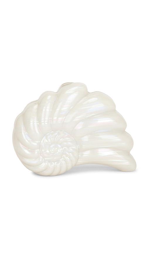 olga berg ava pearl shell clutch in ivory.