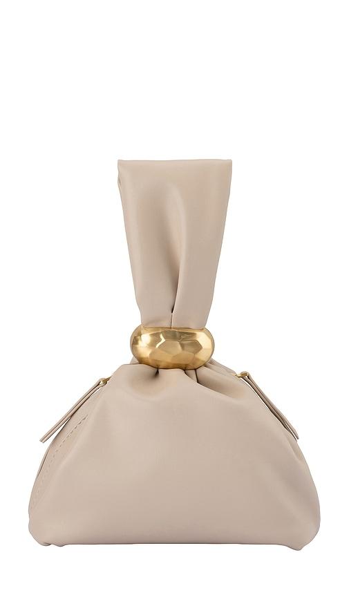 olga berg lennie pouch bag in taupe.