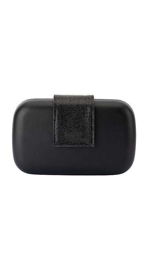 olga berg selene crystal tab clutch in black.