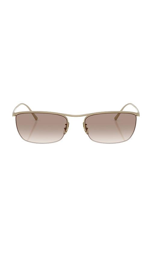 oliver peoples aviator sunglasses in metallic gold.