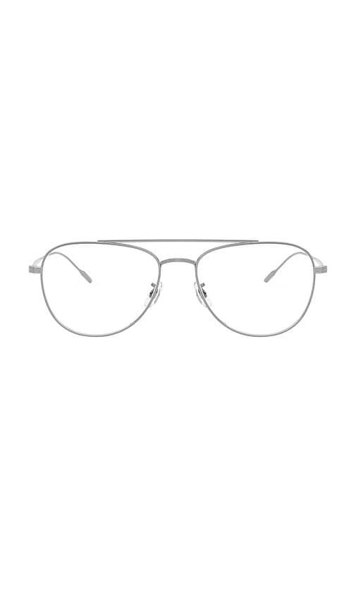 oliver peoples stilson eyeglasses in metallic silver.
