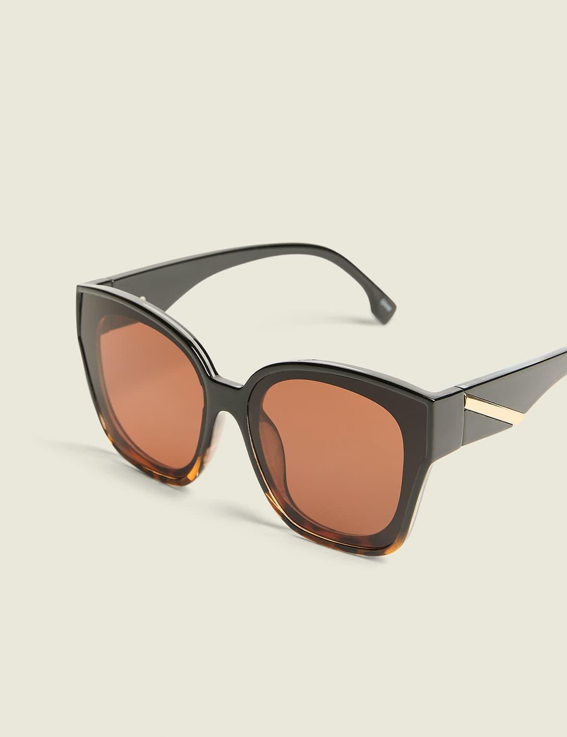 ombre tortoiseshell print cateye sunglasses