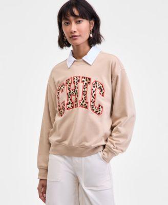 on 34th womens chic varsity crewneck sweatshirt xxs 3x macys exclusive