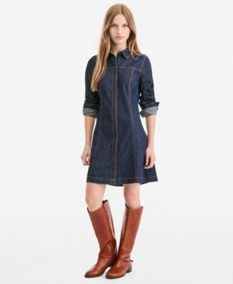 on 34th womens denim long sleeve mini dress macys exclusive
