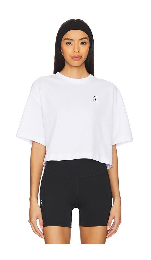on club boxy tee in white. - size l (also in s, m, xs)