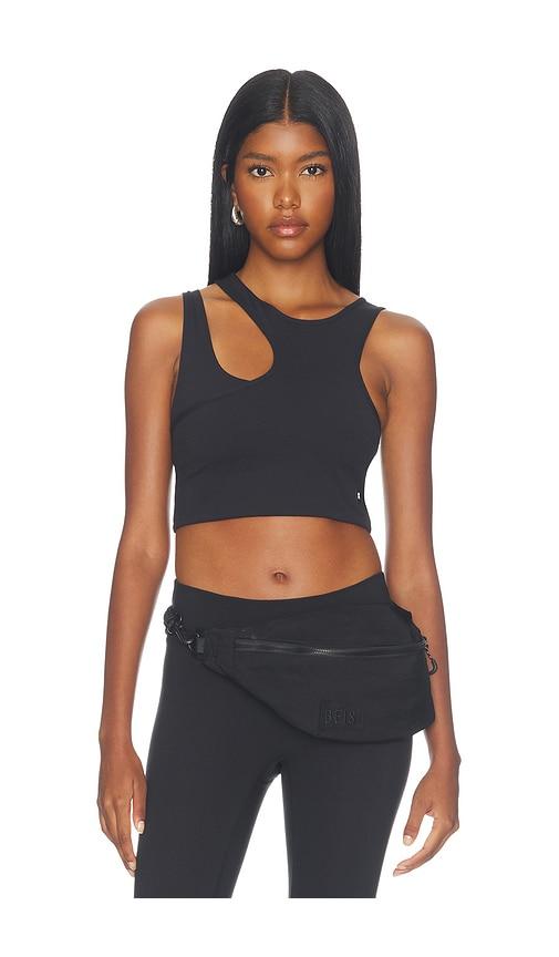 on studio asymmetric crop in black. - size l (also in m, s, xs)