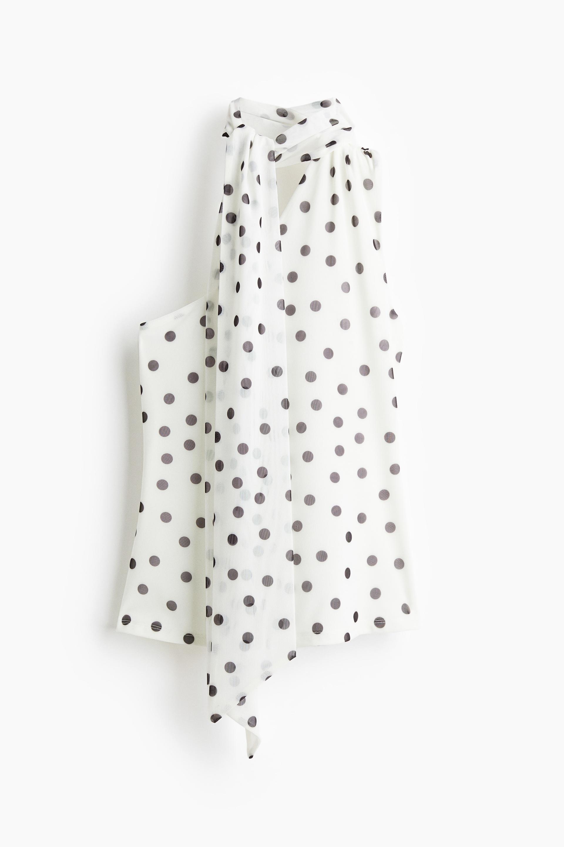 one-shoulder mesh top