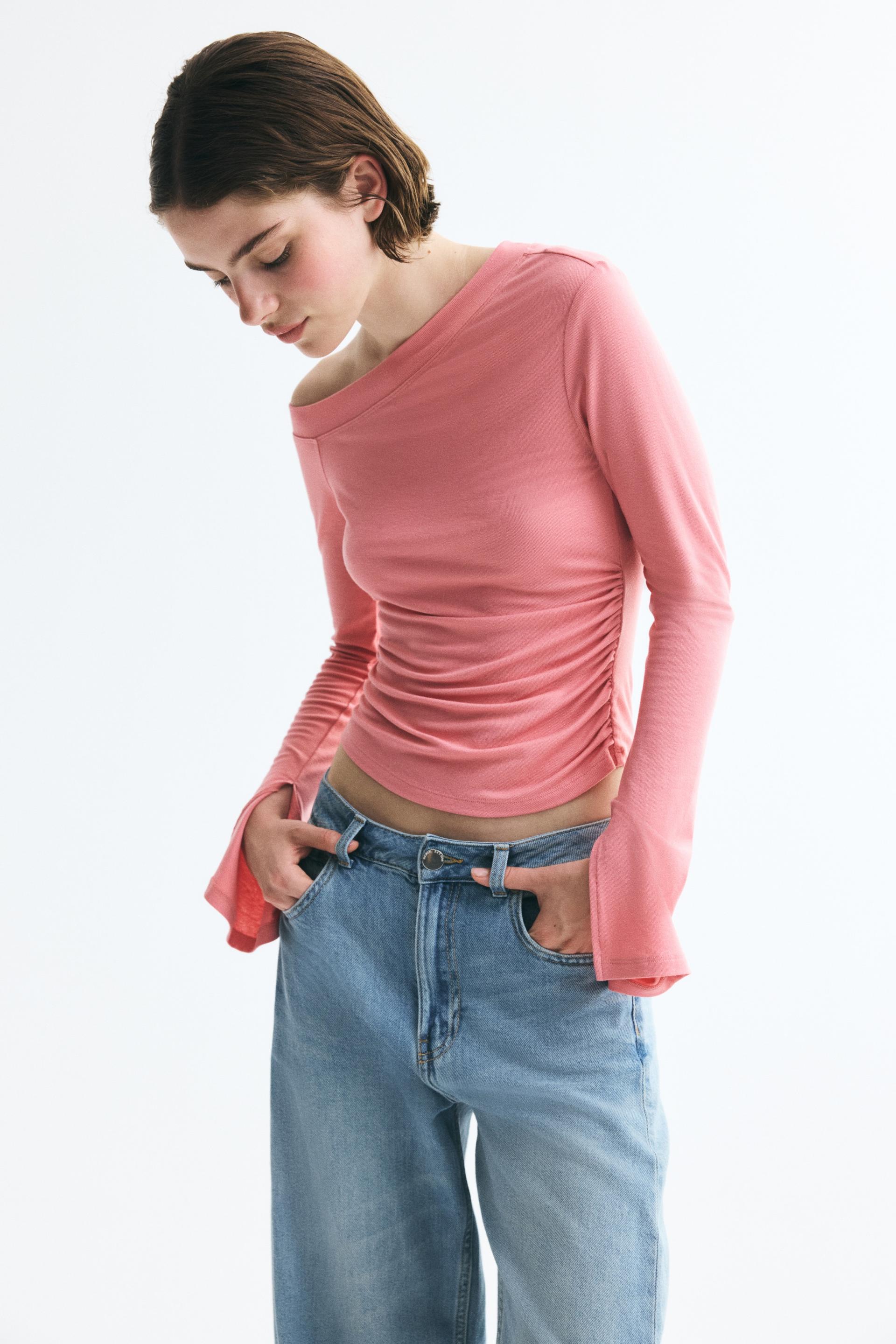 one-shoulder viscose top
