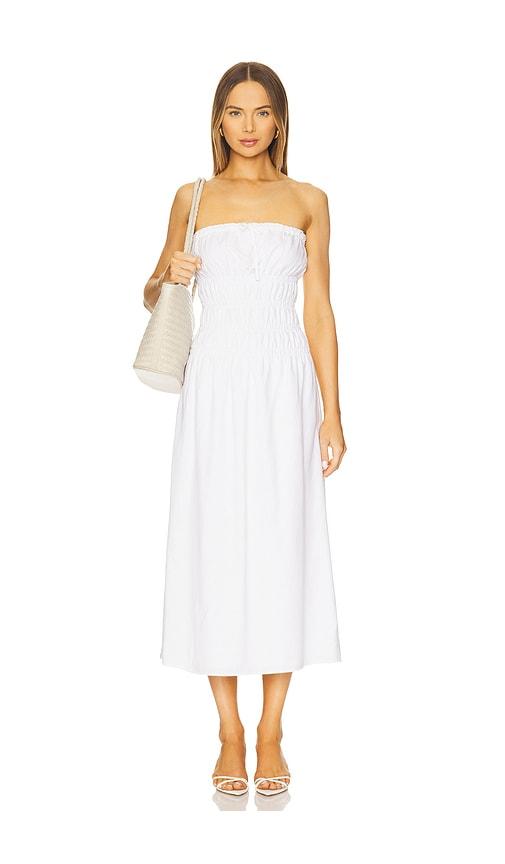 onia air linen smocked maxi dress in white. - size l (also in s, m)