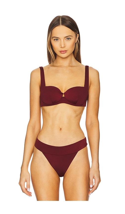 onia danica bikini top in burgundy. - size s (also in xs)