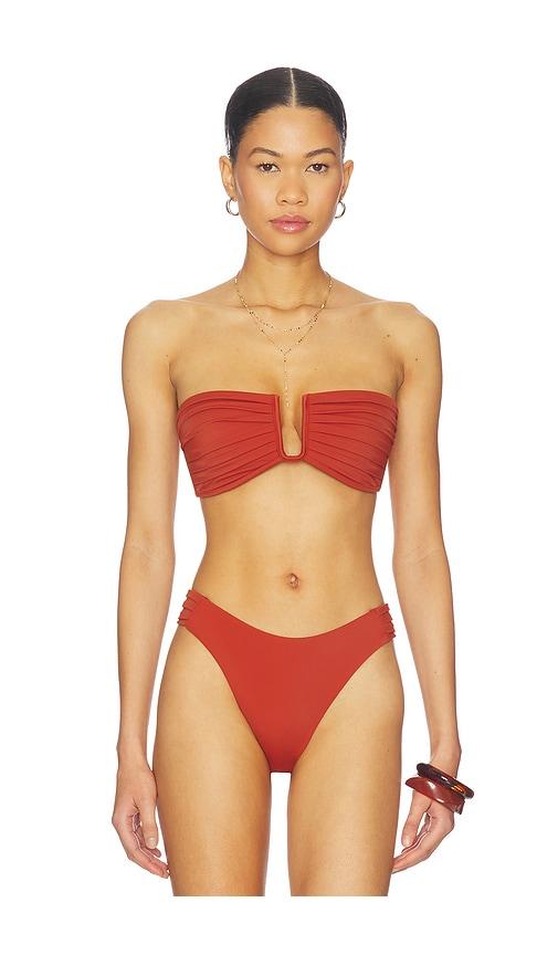 onia isla bikini bikini top in burgundy. - size l (also in xs, s, m)