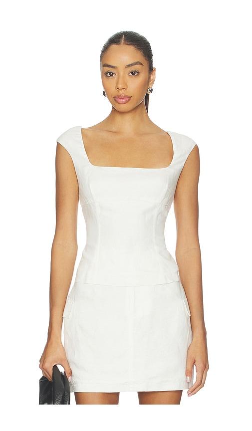 onia linen peplum top in white. - size 10/l (also in 6/sm)
