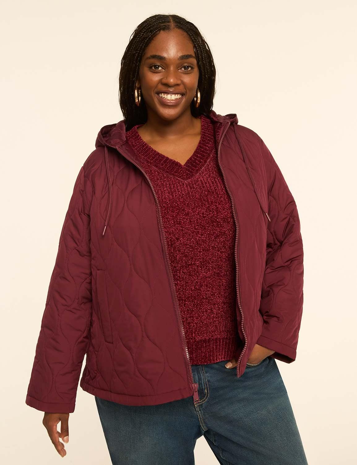 onion-stitch quilted puffer coat