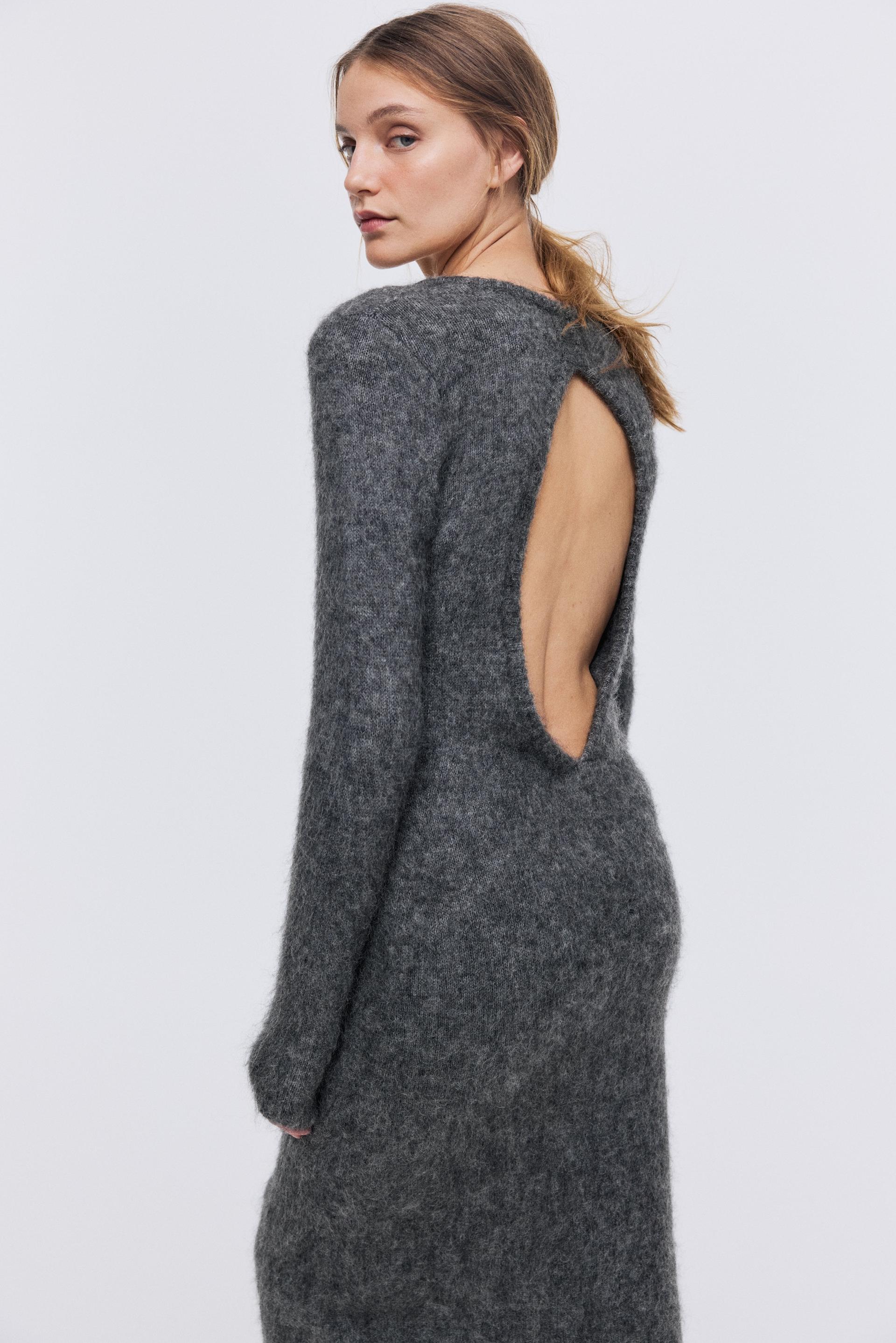 open-back mohair-blend dress