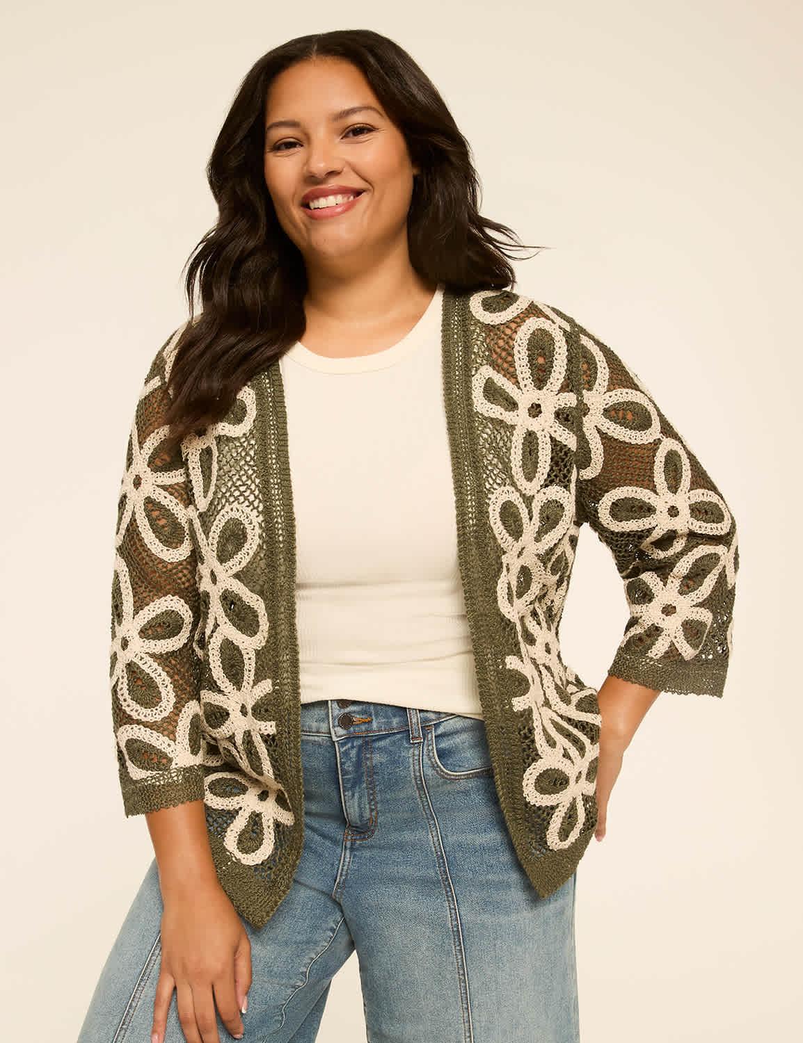 open-front crochet overpiece