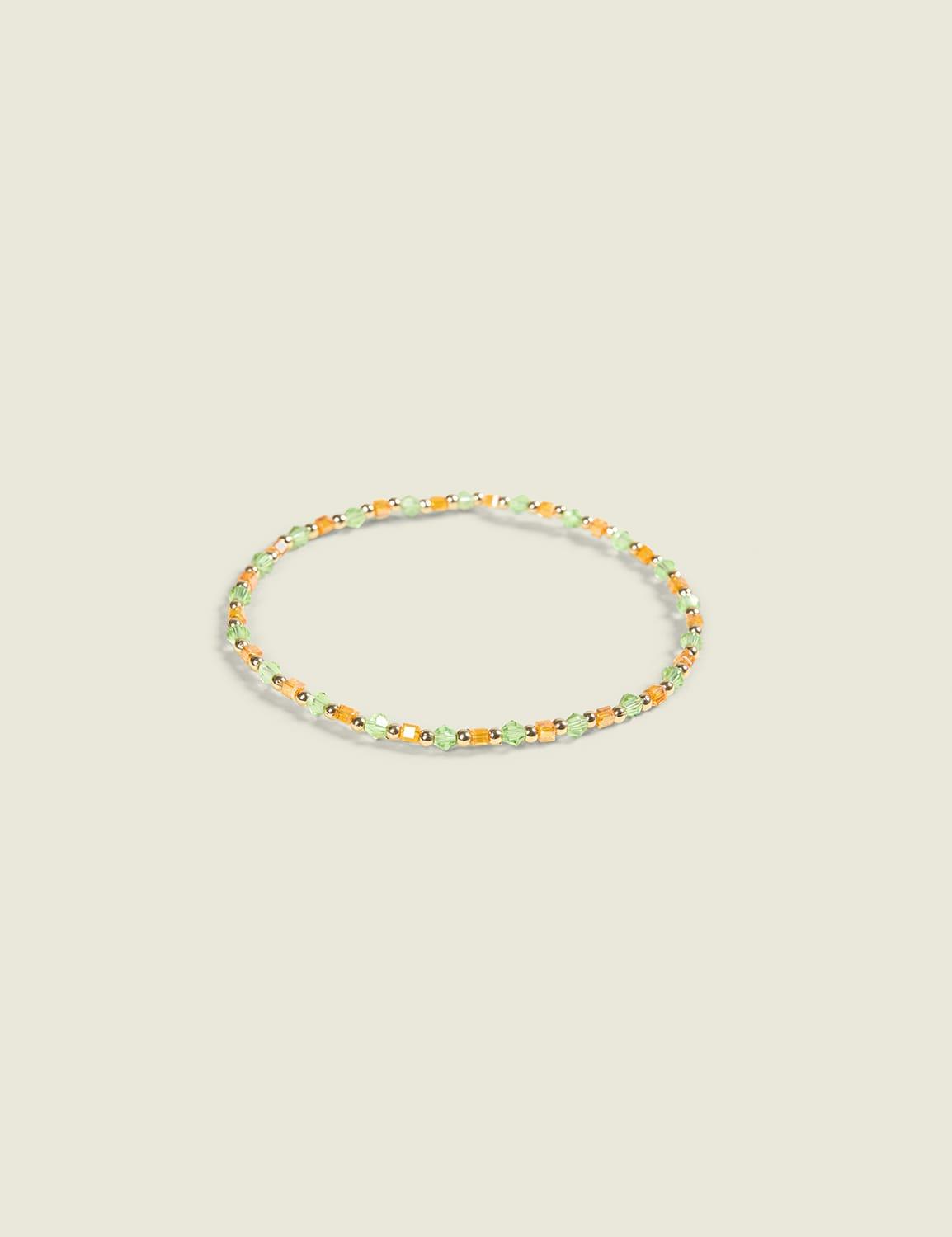 orange & green stretch bracelet