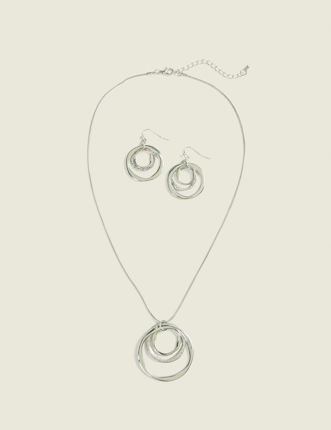 organic circles necklace & earring set
