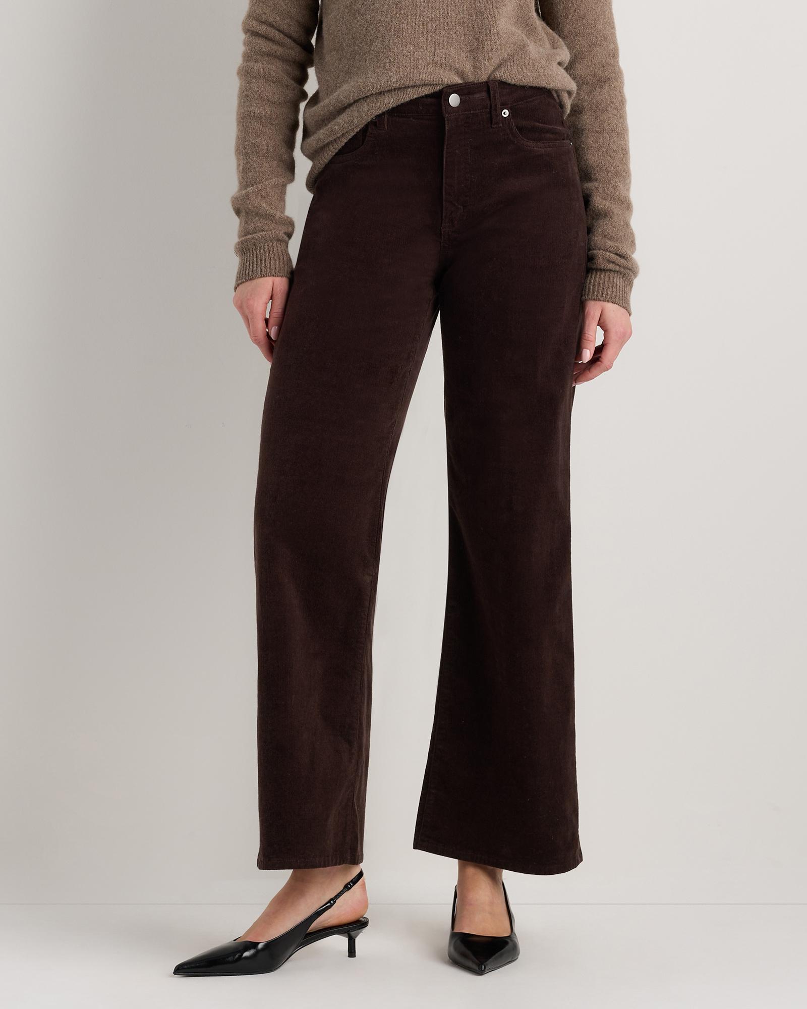 organic stretch corduroy wide leg pants