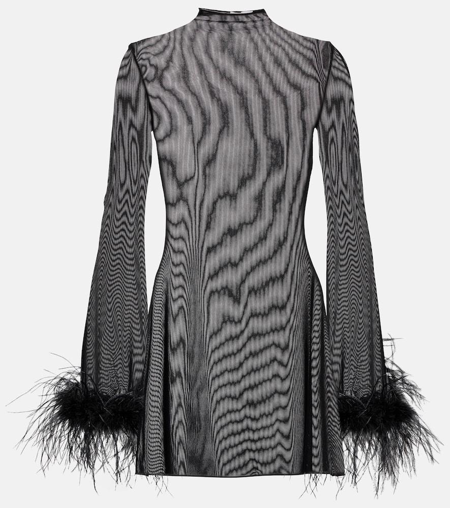 oséree feather-trimmed minidress