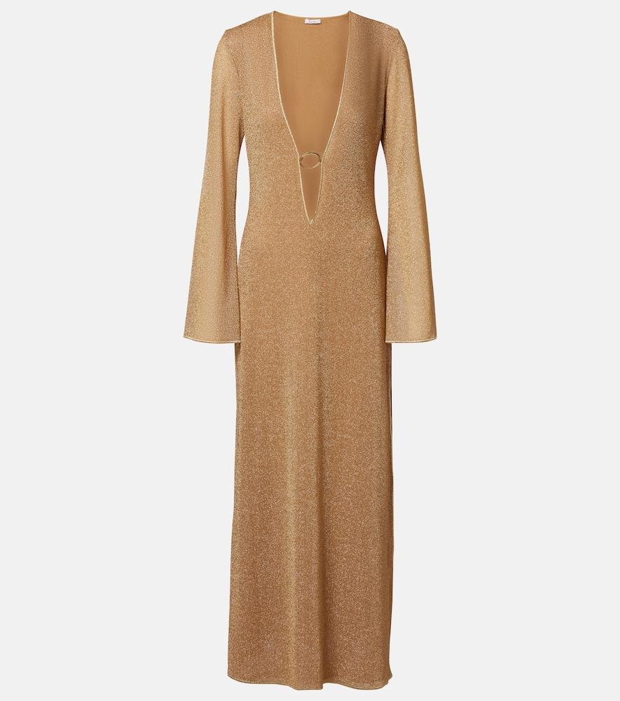 oséree lamé maxi dress