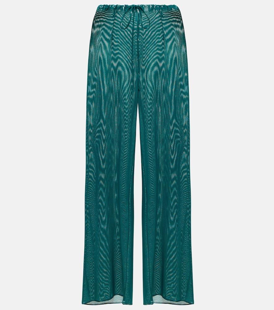 oséree lamé wide-leg pants