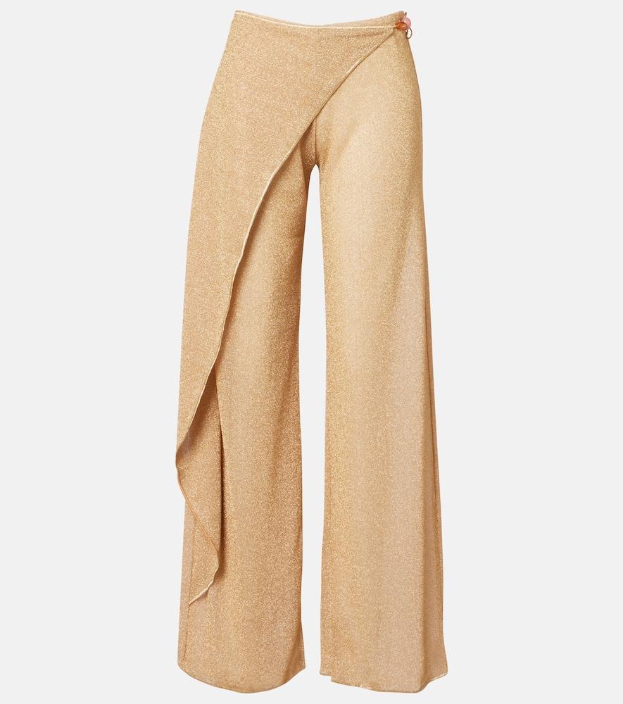 oséree lumière beaded wide-leg pants