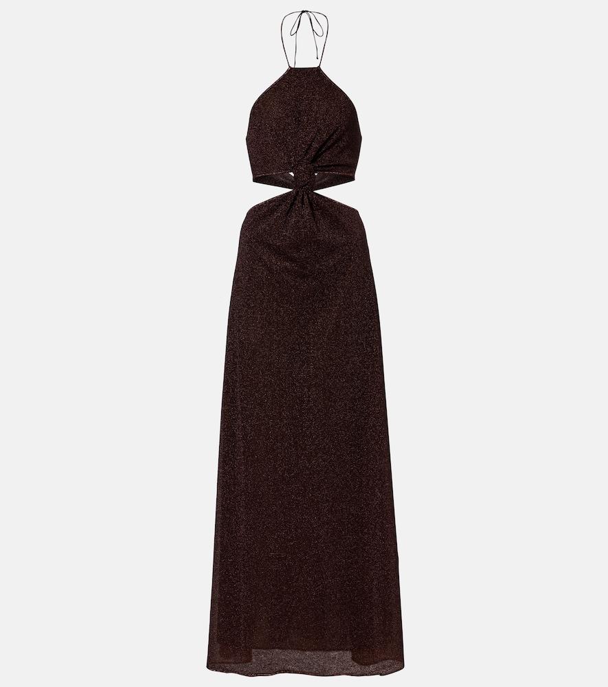 oséree lumière cutout halterneck maxi dress