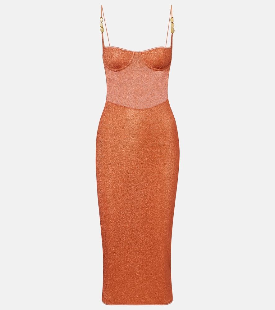 oséree lumière open-back midi dress