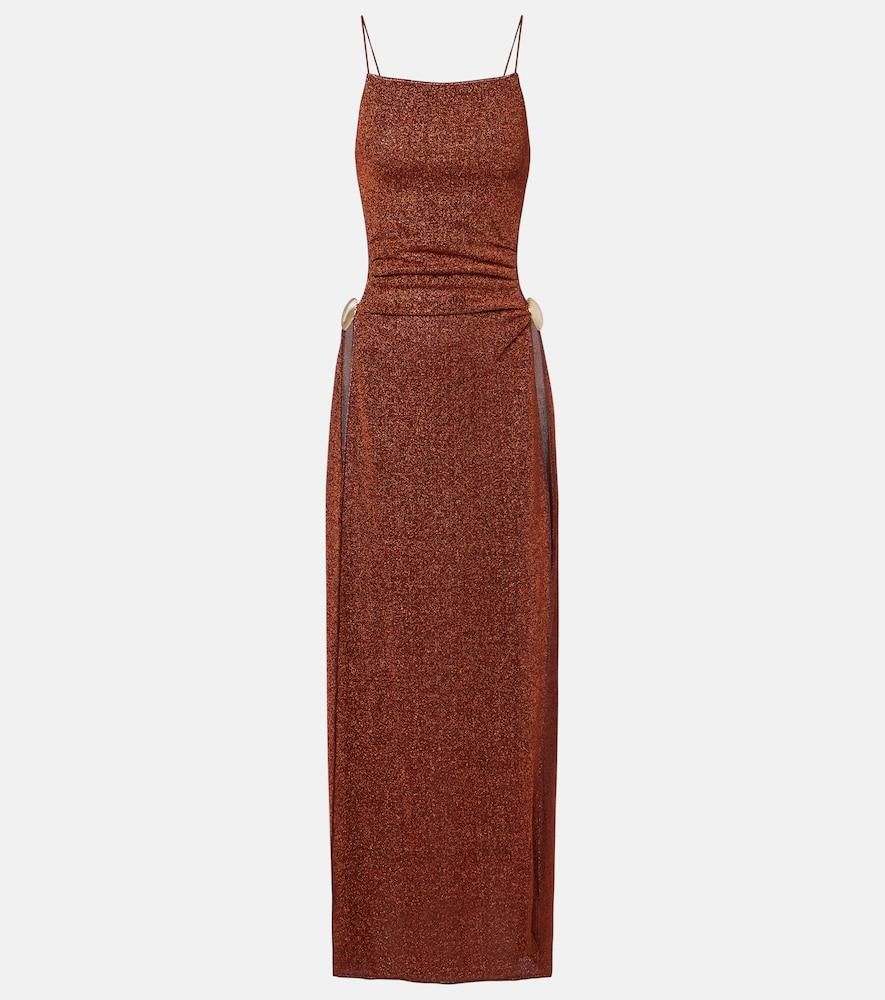 oséree lumière shell open-back maxi dress