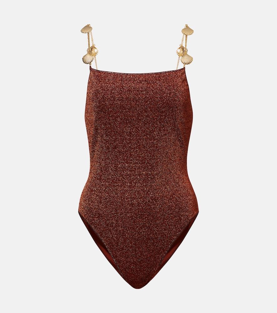 oséree lumière shells embellished swimsuit