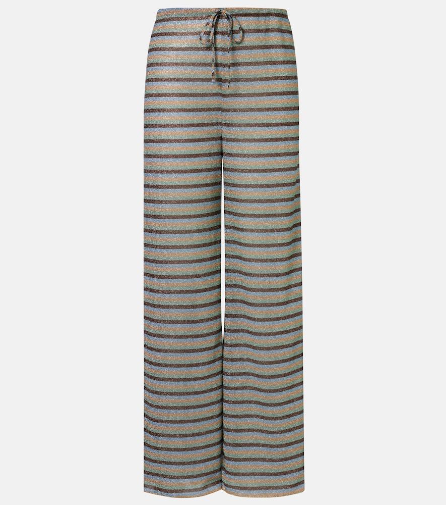 oséree lumière striped wide-leg pants