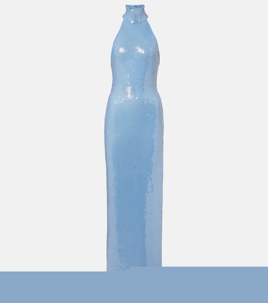oséree sequined halterneck maxi dress