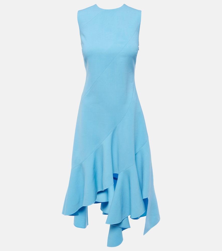 oscar de la renta asymmetrical wool-blend midi dress