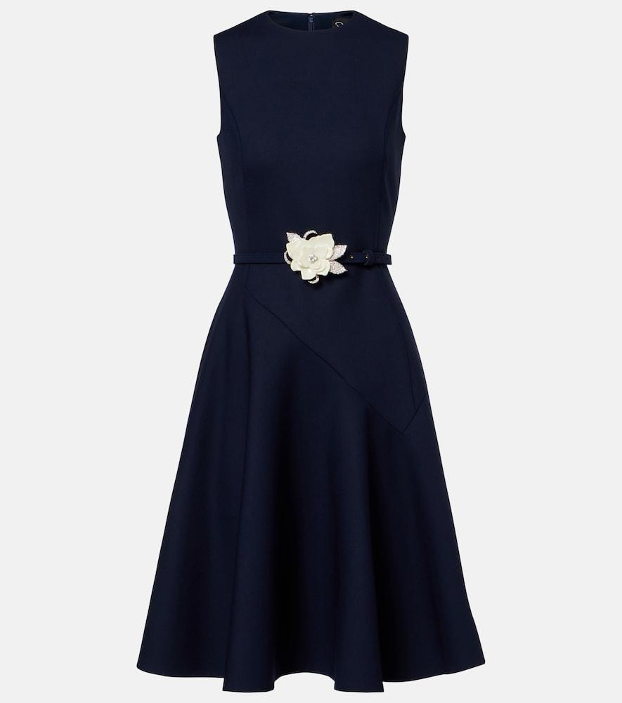 oscar de la renta belted wool-blend midi dress