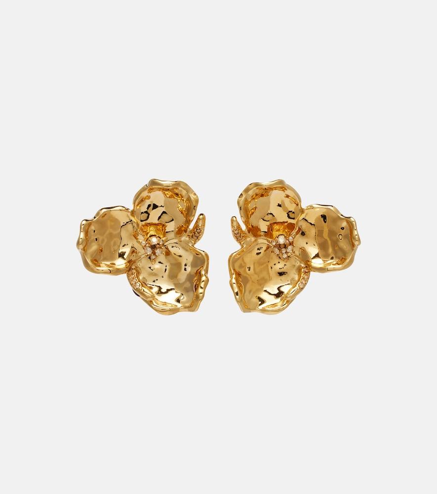 oscar de la renta blossom crystal-embellished earrings