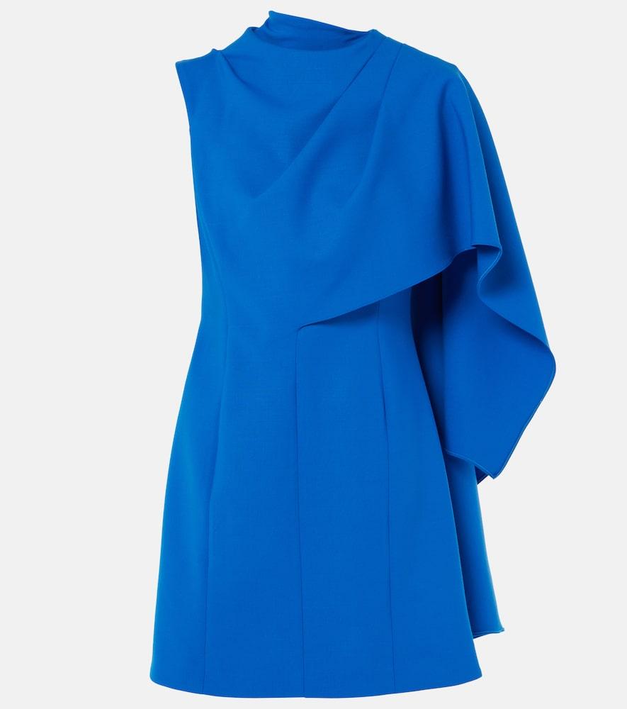 oscar de la renta caped wool-blend minidress