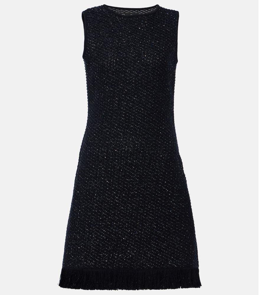 oscar de la renta cotton-blend tweed minidress