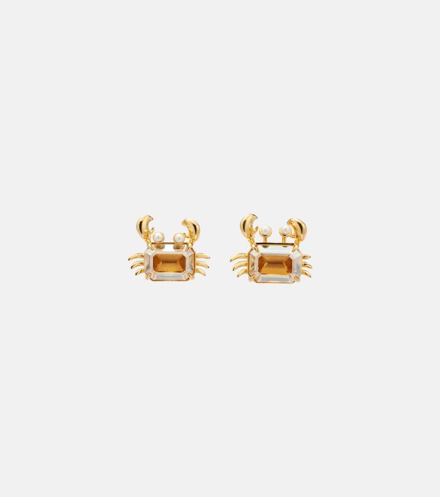 oscar de la renta crab embellished earrings