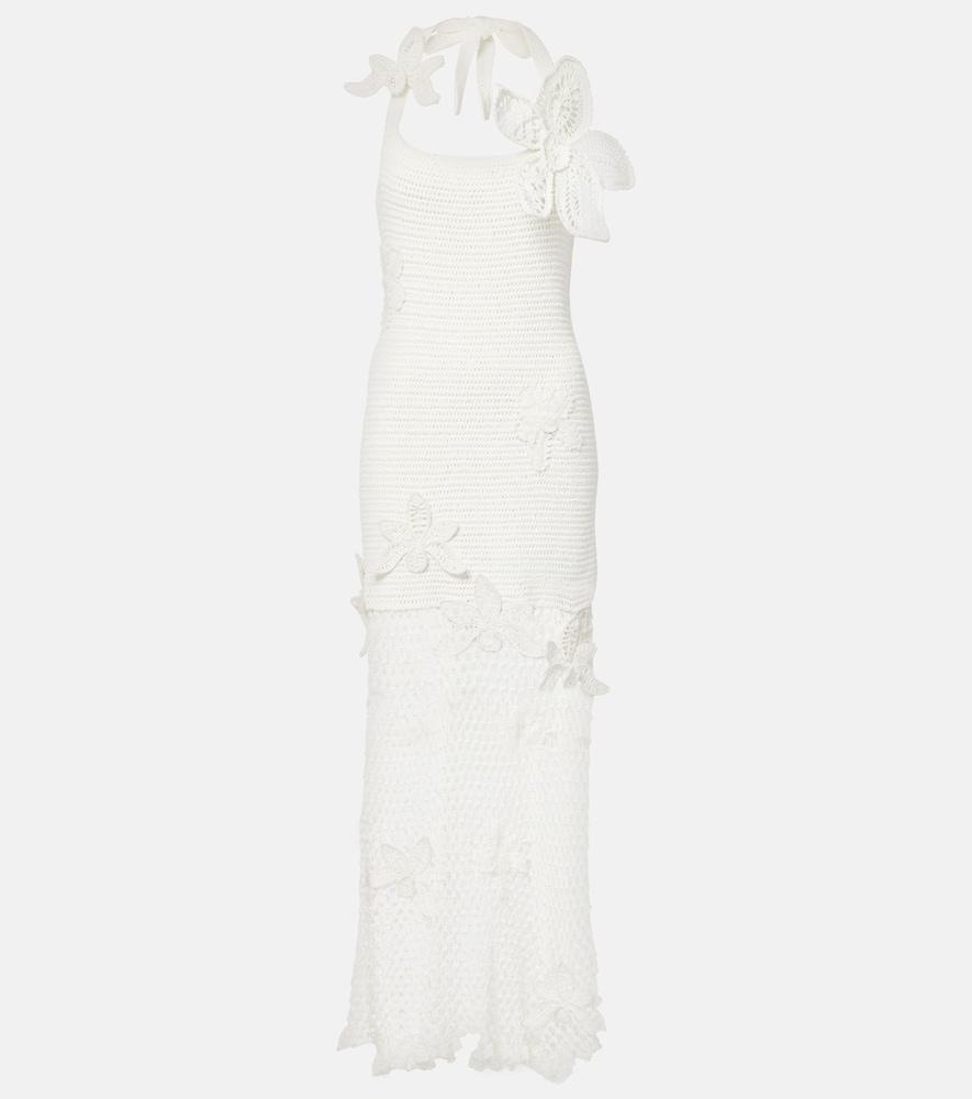 oscar de la renta crochet cotton maxi dress