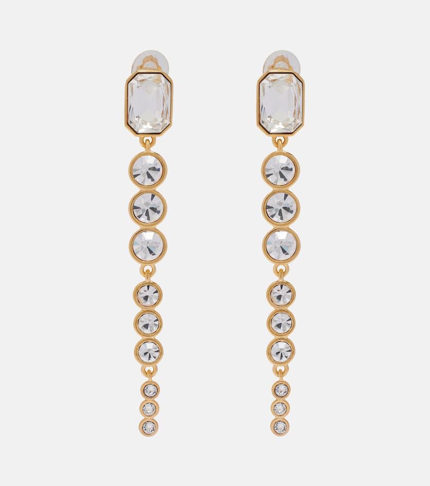 oscar de la renta crystal-embellished clip-on earrings