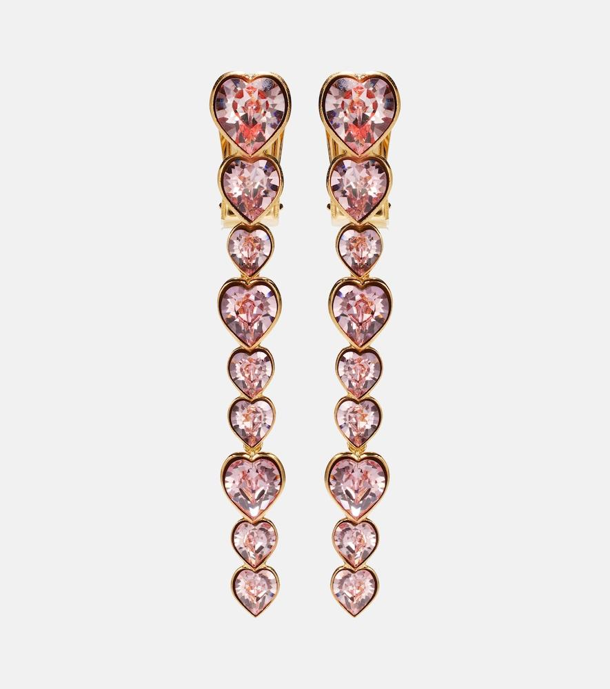 oscar de la renta crystal-embellished clip-on earrings
