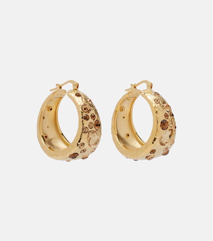 oscar de la renta crystal-embellished hoop earrings