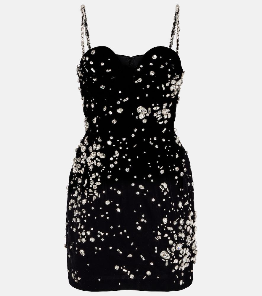 oscar de la renta crystal-embellished minidress