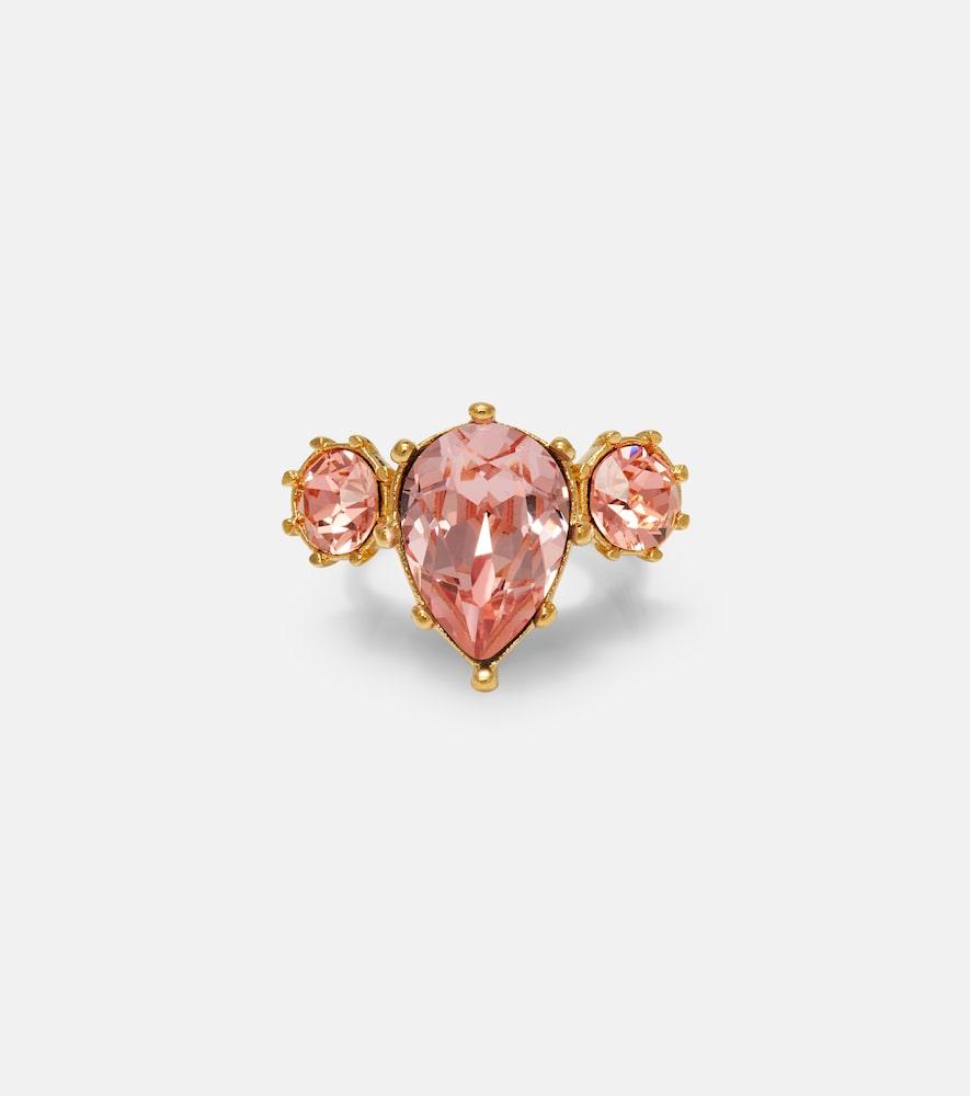 oscar de la renta crystal-embellished ring