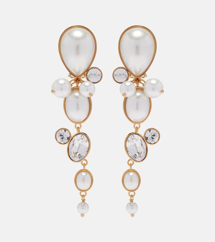 oscar de la renta embellished clip-on earrings