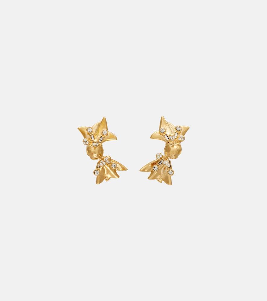 oscar de la renta embellished clip-on earrings