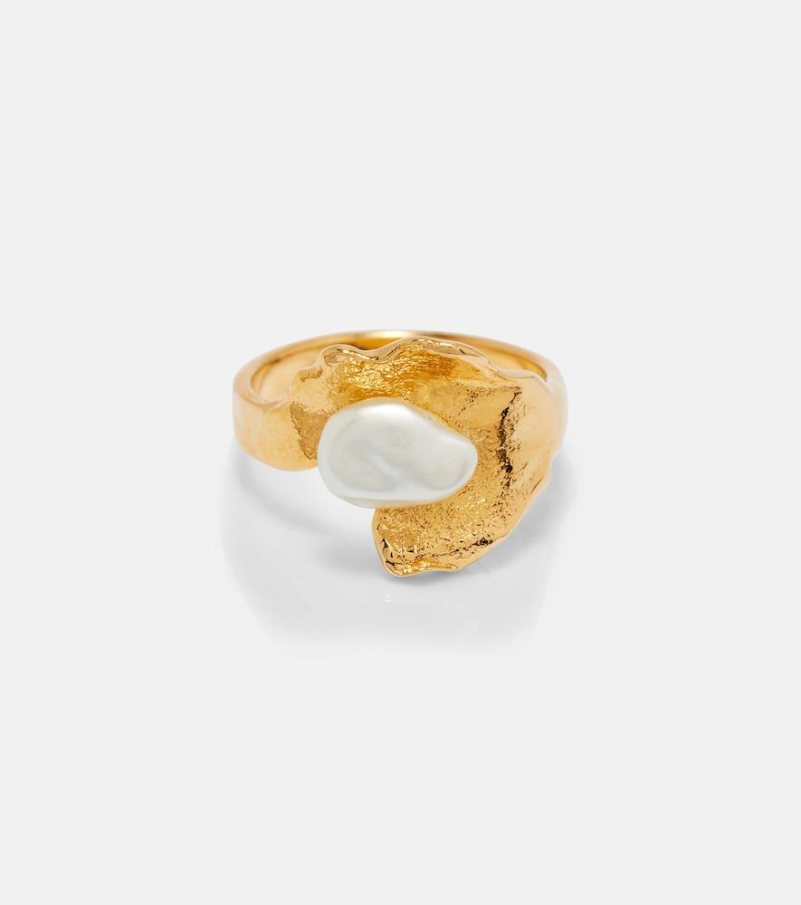 oscar de la renta faux pearl ring