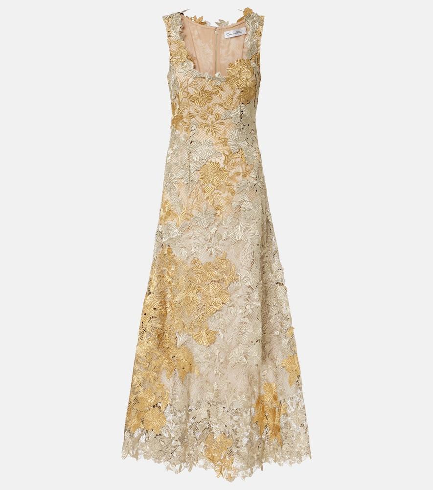 oscar de la renta guipure lace cocktail dress