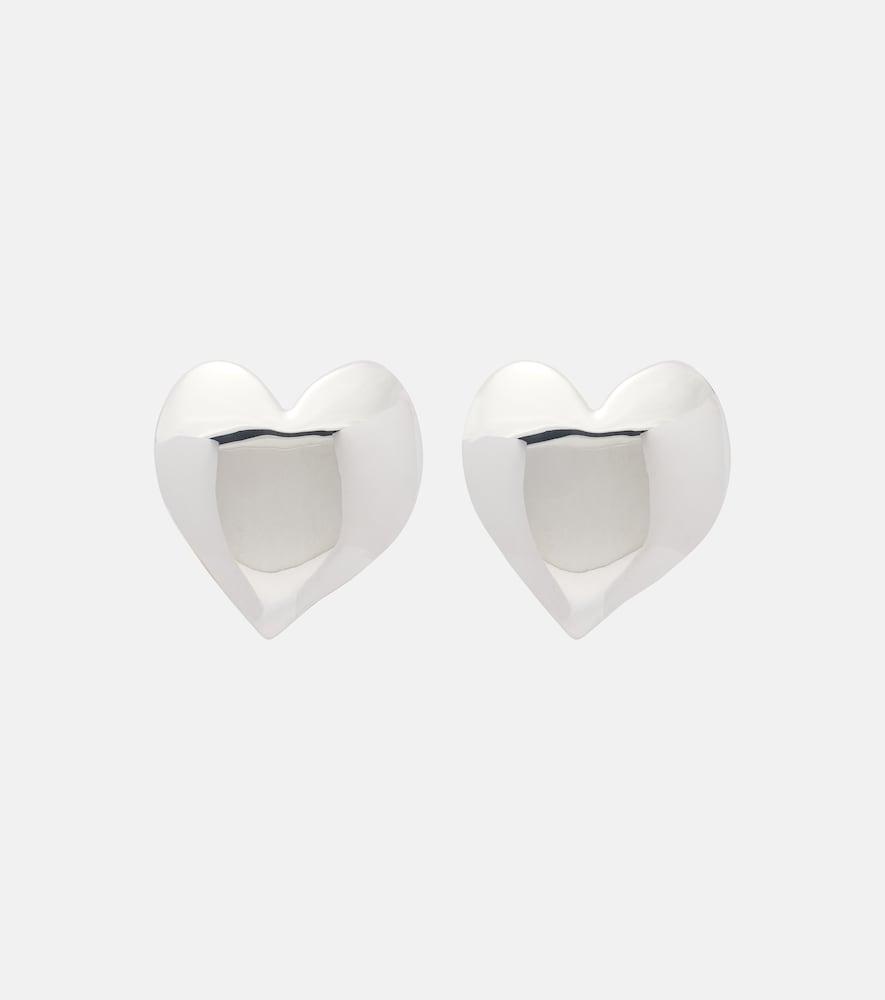 oscar de la renta heart clip-on earrings