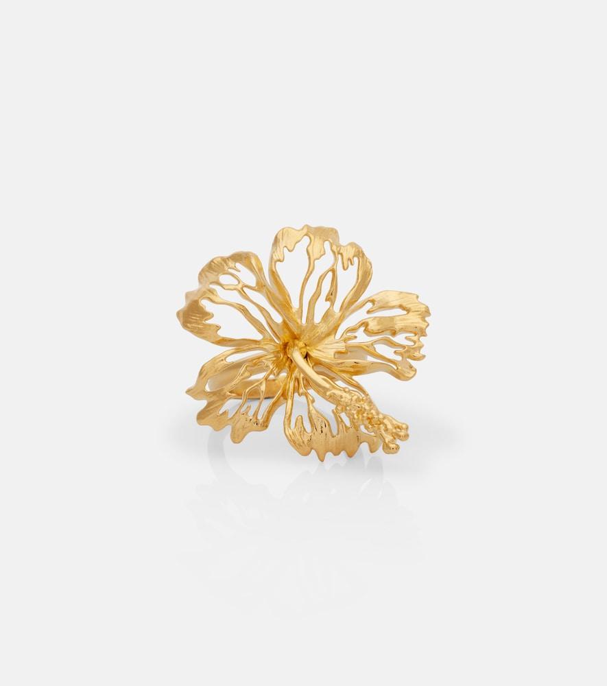 oscar de la renta hibiscus flower ring